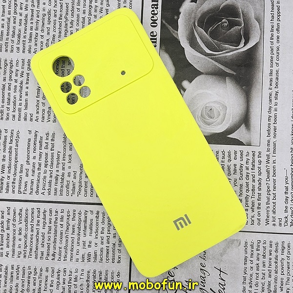 قاب گوشی Poco X4 Pro 5G پوکو شیائومی سیلیکونی اورجینال پاک کنی درجه یک زیربسته زرد محافظ لنز دار کد 295
