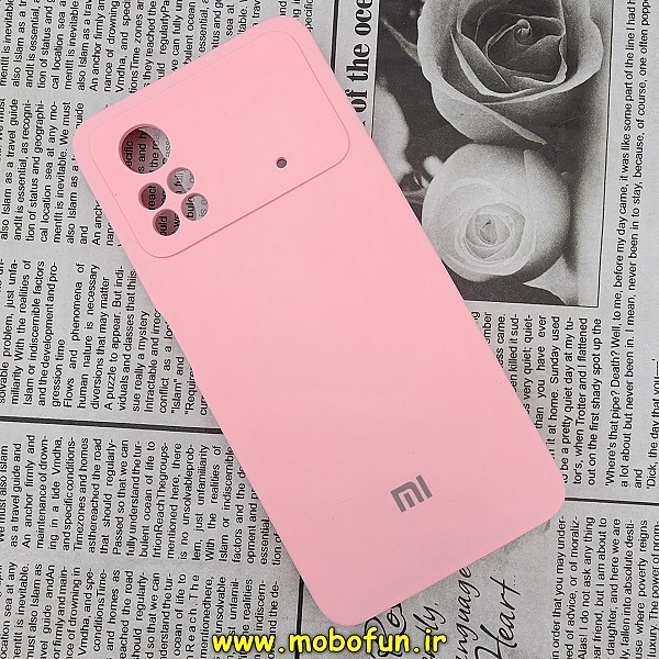 قاب گوشی Poco X4 Pro 5G پوکو شیائومی سیلیکونی اورجینال پاک کنی درجه یک زیربسته صورتی محافظ لنز دار کد 296