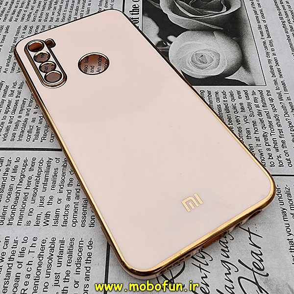 قاب گوشی Xiaomi Redmi Note 8 - Redmi Note 8 2021 شیائومی طرح ژله ای مای کیس گلد لاین دور طلایی محافظ لنز دار گلبهی کد 571