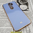 قاب گوشی Xiaomi Redmi Note 8 Pro شیائومی طرح ژله ای مای کیس گلد لاین دور طلایی محافظ لنز دار آبی فیلی کد 543