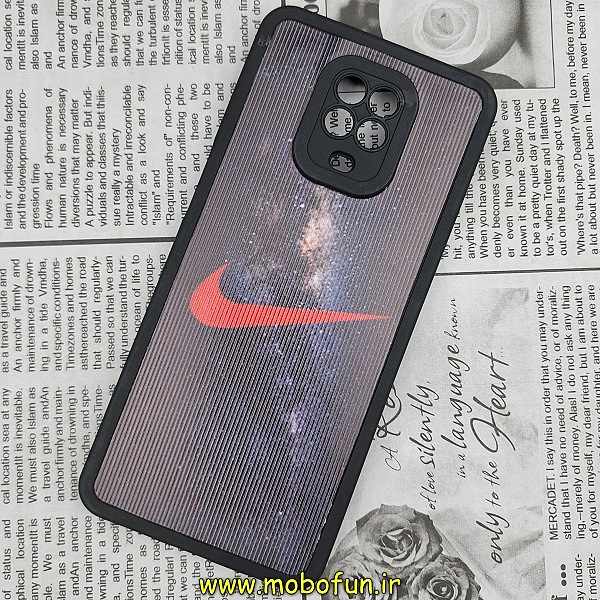 قاب گوشی Redmi Note 9s - Redmi Note 9 Pro شیائومی فانتزی ژله ای چرمی طرح نایکی NIKE محافظ لنز دار کد 623