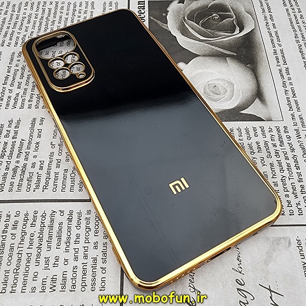قاب گوشی Redmi Note 11 4G - Redmi Note 11S شیائومی طرح ژله ای مای کیس گلد لاین دور طلایی محافظ لنز دار مشکی کد 287