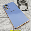 قاب گوشی Galaxy S20 FE سامسونگ طرح ژله ای مای کیس گلد لاین دور طلایی محافظ لنز دار آبی سیرا کد 309