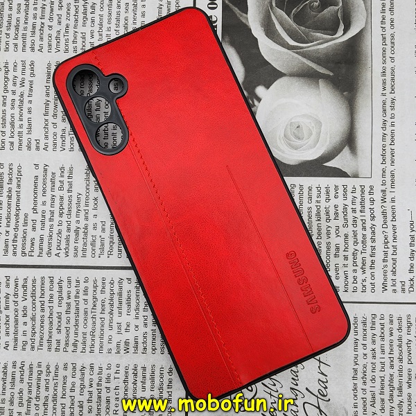 قاب گوشی Galaxy A04S سامسونگ اورجینال دادوو 2023 طرح هارد HARD چرمی محافظ لنز دار قرمز کد 22