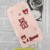 قاب گوشی Galaxy A10S سامسونگ طرح عروسکی برجسته خزدار پشمالو صورتی زرشکی کد 461