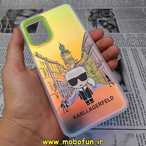 قاب گوشی Galaxy A13 4G سامسونگ طرح ضدضربه هولوگرامی لنز رنگی هفت رنگ کارل لاجرفلد KARL LAGERFELD کد 282