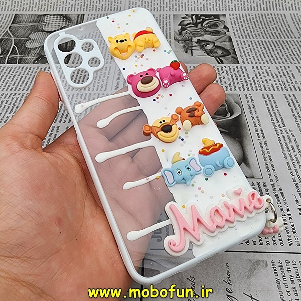 قاب گوشی Galaxy A13 4G سامسونگ طرح کارتونی سه بعدی والت دیزنی Mame شفاف محافظ لنز دار سفید کد 300
