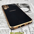 قاب گوشی Galaxy A32 4G سامسونگ طرح ژله ای مای کیس گلد لاین دور طلایی محافظ لنز دار مشکی کد 538