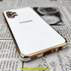 قاب گوشی Galaxy A32 4G سامسونگ طرح ژله ای مای کیس گلد لاین دور طلایی محافظ لنز دار سفید کد 539