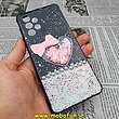 قاب گوشی Galaxy A33 5G سامسونگ طرح رزین قلبی مرواریدی محافظ لنز دار مشکی کد 237