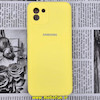 قاب گوشی Galaxy A03 2022 سامسونگ سیلیکونی اورجینال سورا SORA پاک کنی درجه یک زیربسته محافظ لنز دار زرد کد 48
