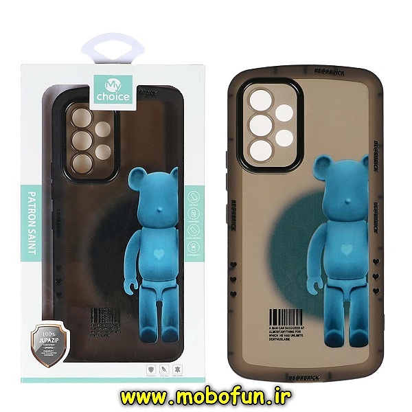 قاب گوشی Galaxy A73 5G سامسونگ طرح ژله ای شفاف بالشتی KAWS ربات محافظ لنز دار خاکستری کد 198