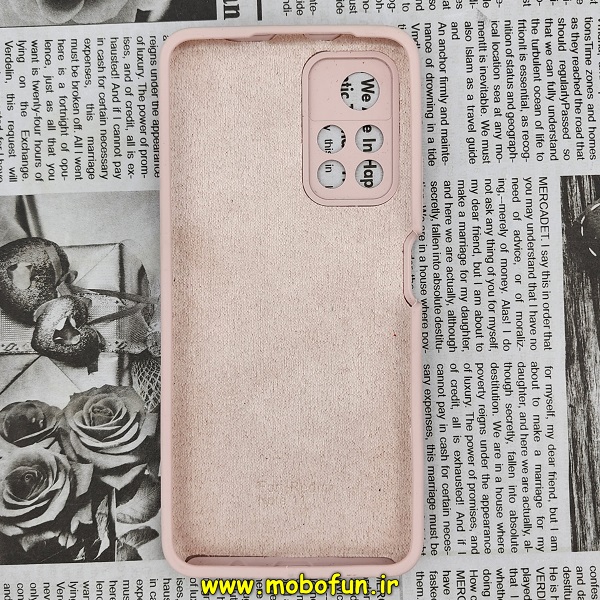 قاب گوشی Xiaomi Poco M4 Pro 5G شیائومی سیلیکونی اورجینال سورا SORA پاک کنی درجه یک زیربسته محافظ لنز دار کرم کد 82