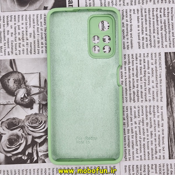 قاب گوشی Xiaomi Poco M4 Pro 5G شیائومی سیلیکونی اورجینال سورا SORA پاک کنی درجه یک زیربسته محافظ لنز دار سبز روشن کد 85