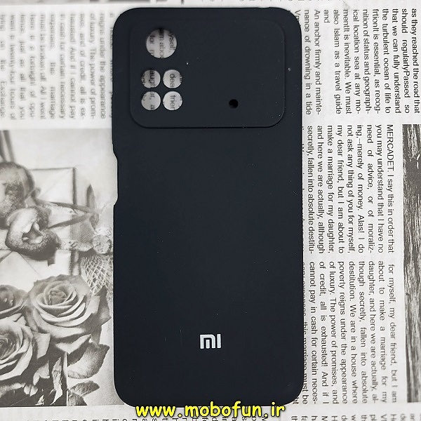 قاب گوشی Poco M4 Pro 4G شیائومی سیلیکونی اورجینال سورا SORA پاک کنی درجه یک زیربسته محافظ لنز دار مشکی کد 86