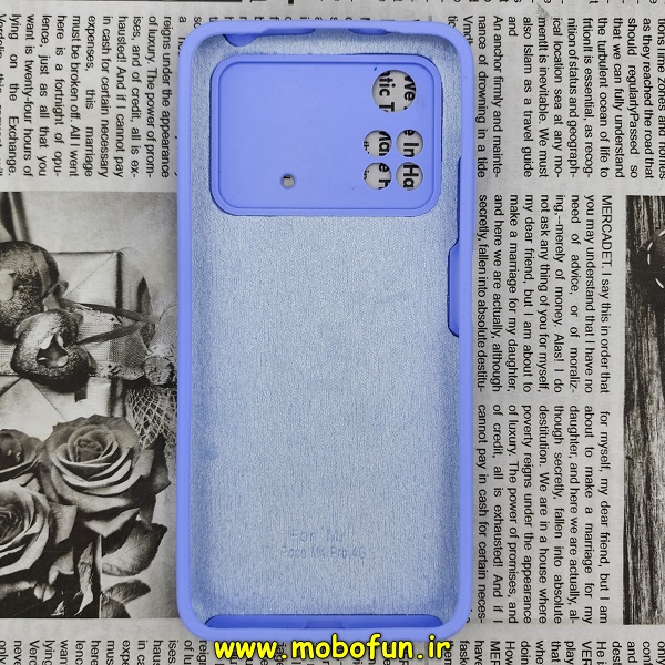 قاب گوشی Poco M4 Pro 4G شیائومی سیلیکونی اورجینال سورا SORA پاک کنی درجه یک زیربسته محافظ لنز دار صورتی یاسی کد 93