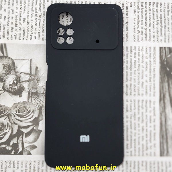 قاب گوشی Poco X4 Pro 5G شیائومی سیلیکونی اورجینال سورا SORA پاک کنی درجه یک زیربسته محافظ لنز دار مشکی کد 303