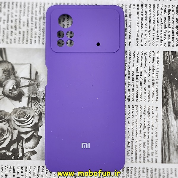 قاب گوشی Poco X4 Pro 5G شیائومی سیلیکونی اورجینال سورا SORA پاک کنی درجه یک زیربسته محافظ لنز دار ارغوانی کد 307