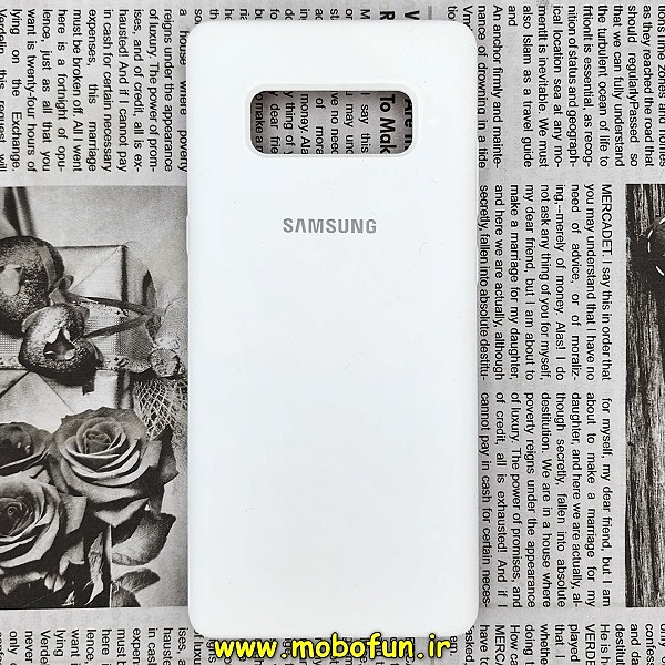 قاب گوشی Galaxy Note 8 سامسونگ سیلیکونی اورجینال سورا SORA پاک کنی درجه یک زیربسته سفید کد 88