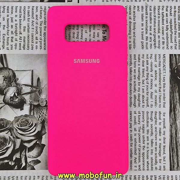 قاب گوشی Galaxy Note 8 سامسونگ سیلیکونی اورجینال سورا SORA پاک کنی درجه یک زیربسته صورتی فانتزی کد 95