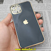 قاب گوشی iPhone 11 Pro آیفون طرح ژله ای مای کیس گلد لاین دور طلایی محافظ لنز دار مشکی کد 256