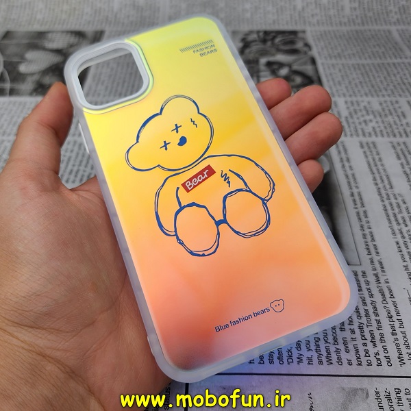 قاب گوشی iPhone 11 Pro Max آیفون طرح ضدضربه هولوگرامی لنز رنگی هفت رنگ خرسی تدی کد 410