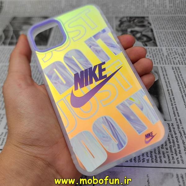قاب گوشی iPhone 11 Pro Max آیفون طرح ضدضربه هولوگرامی لنز رنگی هفت رنگ نایکی NIKE کد 414