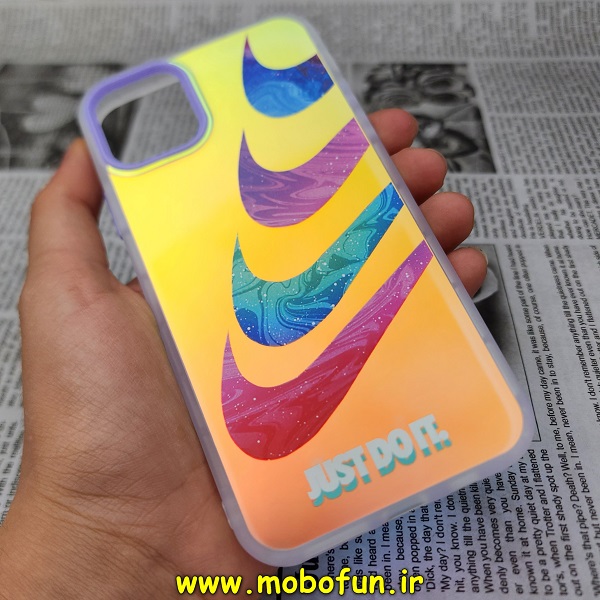 قاب گوشی iPhone 11 Pro Max آیفون طرح ضدضربه هولوگرامی لنز رنگی هفت رنگ نایکی NIKE JUST DO IT کد 415