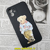قاب گوشی iPhone 12 آیفون سیلیکونی ژله ای طرح خرسی تدی TEDi محافظ لنز دار مشکی کد 638