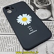 قاب گوشی iPhone 12 آیفون سیلیکونی ژله ای طرح گل بابونه محافظ لنز دار مشکی کد 644