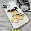 قاب گوشی iPhone 12 آیفون طرح ژله ای مای کیس خرس طلایی تدی برجسته POWER BEAR محافظ لنز دار سفید کد 645