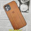 قاب گوشی iPhone 12 آیفون اورجینال دادوو 2023 طرح هارد HARD چرمی محافظ لنز دار قهوه ای روشن کد 649