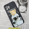 قاب گوشی iPhone 12 Pro آیفون سیلیکونی ژله ای طرح خرسی تدی TEDi محافظ لنز دار مشکی کد 668