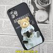 قاب گوشی iPhone 12 Pro آیفون سیلیکونی ژله ای طرح خرسی تدی TEDi محافظ لنز دار مشکی کد 668