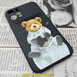 قاب گوشی iPhone 12 Pro آیفون سیلیکونی ژله ای طرح خرسی تدی TEDi محافظ لنز دار مشکی کد 668