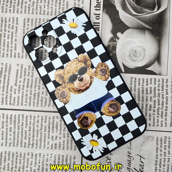 قاب گوشی iPhone 12 Pro آیفون سیلیکونی ژله ای طرح خرسی تدی TEDi محافظ لنز دار مشکی کد 676