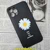 قاب گوشی iPhone 12 Pro Max آیفون سیلیکونی ژله ای طرح گل بابونه محافظ لنز دار مشکی کد 461