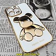 قاب گوشی iPhone 13 Pro آیفون طرح ژله ای مای کیس خرس طلایی تدی برجسته POWER BEAR محافظ لنز دار سفید کد 248