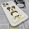 قاب گوشی iPhone 13 Pro آیفون طرح سیلیکونی ژله ای سه بعدی برجسته عروسکی محافظ لنز دار سفید شیری کد 255