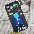 قاب گوشی iPhone 13 Pro آیفون طرح سیلیکونی ژله ای سه بعدی برجسته عروسکی محافظ لنز دار مشکی کد 257