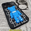 قاب گوشی iPhone 13 Pro آیفون طرح سیلیکونی ژله ای سه بعدی برجسته عروسکی محافظ لنز دار مشکی کد 258
