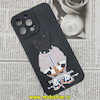 قاب گوشی iPhone 13 Pro Max آیفون طرح سیلیکونی ژله ای سه بعدی برجسته عروسکی محافظ لنز دار مشکی کد 324