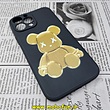 قاب گوشی iPhone 13 Pro Max آیفون سیلیکونی ژله ای طرح خرسی تدی TEDi محافظ لنز دار مشکی کد 337