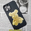 قاب گوشی iPhone 13 Pro Max آیفون سیلیکونی ژله ای طرح خرسی تدی TEDi محافظ لنز دار مشکی کد 337