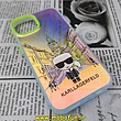 قاب گوشی iPhone 14 آیفون طرح ضدضربه هولوگرامی لنز رنگی هفت رنگ کارل لاجرفلد KARL LAGERFELD کد 20