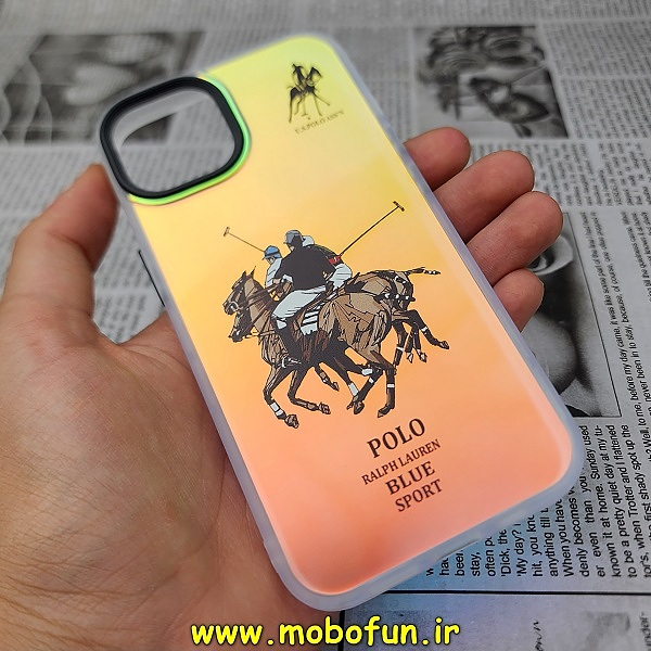 قاب گوشی iPhone 14 آیفون طرح ضدضربه هولوگرامی لنز رنگی هفت رنگ پولو POLO کد 22