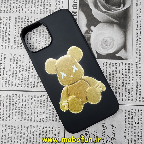 قاب گوشی iPhone 14 Pro Max آیفون سیلیکونی ژله ای طرح خرسی تدی TEDi مشکی کد 34
