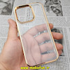 قاب گوشی iPhone 14 Pro آیفون طرح پشت طلق شیشه ای شفاف اورجینال برند CASE MATE طلایی کد 39