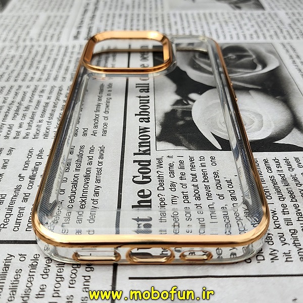 قاب گوشی iPhone 14 Pro آیفون طرح پشت طلق شیشه ای شفاف اورجینال برند CASE MATE طلایی کد 39
