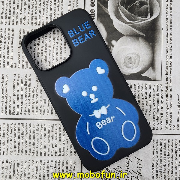 قاب گوشی iPhone 14 Pro Max آیفون سیلیکونی ژله ای طرح خرسی تدی TEDi مشکی کد 59